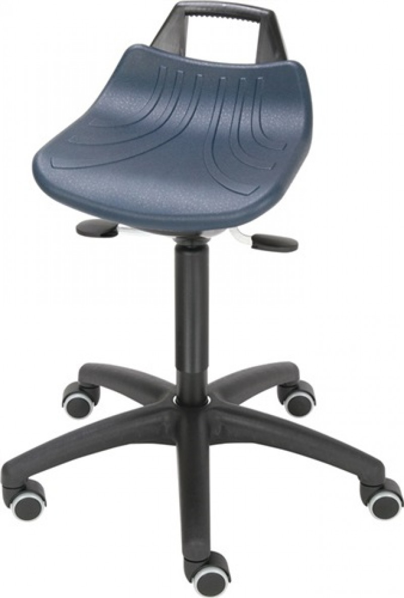 Drehhocker m.Rollen PU-Schaum blau Sitz-H.520-710mm Drehhocker m.Rollen PU-Schaum blau Sitz-H.520-710mm