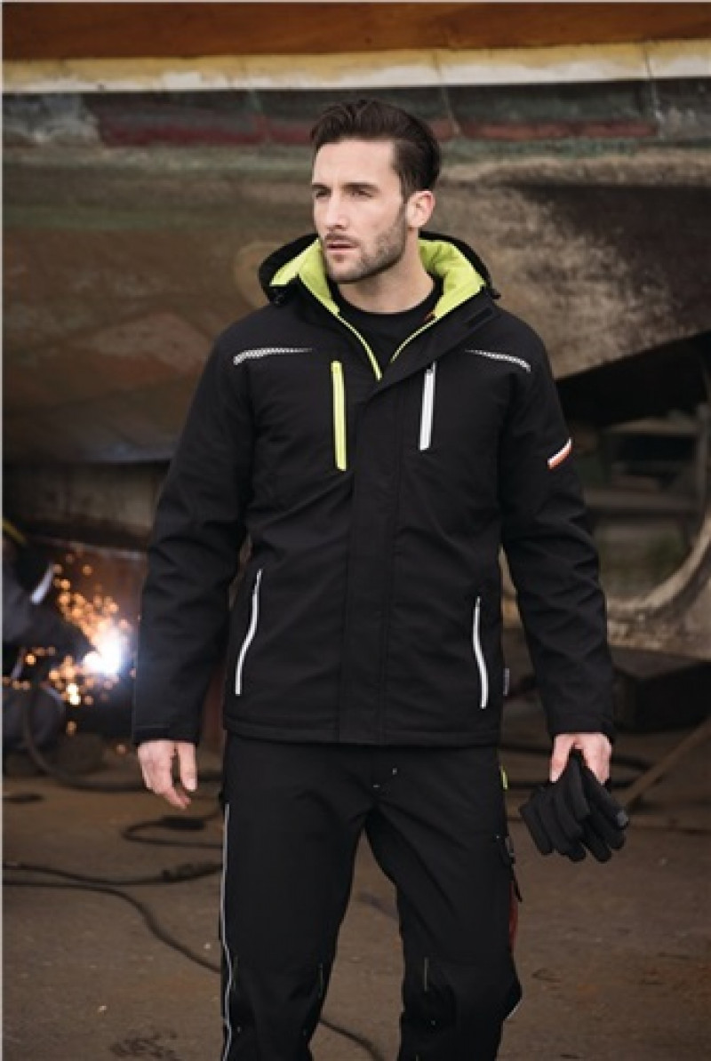 Softshell-Berufsparka Terrax Workwear Gr.XL schwarz/limette 100% PES TERRAX Softshell-Berufsparka Terrax Workwear Gr.XL schwarz/limette 100% PES TERRAX