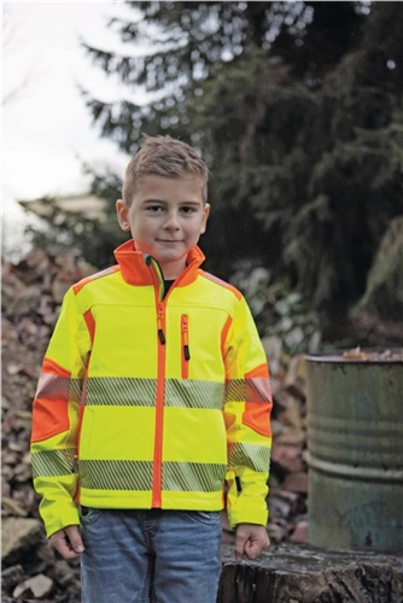 Kinder-Warnschutzsoftshelljacke Gr.152 gelb/orange 100%PES TERRAX Kinder-Warnschutzsoftshelljacke Gr.152 gelb/orange 100%PES TERRAX