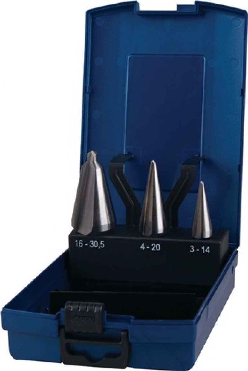 Blechschälbohrersatz 3-14/5-20/16-30,5mm HSS 3tlg.Ku.-Kassette PROMAT Blechschälbohrersatz 3-14/5-20/16-30,5mm HSS 3tlg.Ku.-Kassette PROMAT
