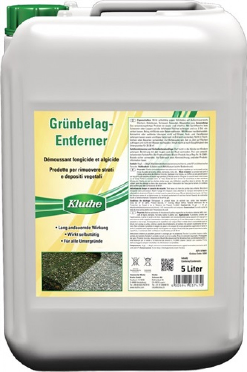 Grünbelagsentferner chlor- u.säurefrei 5l Kanister KLUTHE Grünbelagsentferner chlor- u.säurefrei 5l Kanister KLUTHE