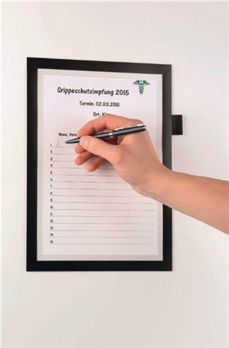 Magnetrahmen DIN A4 schwarz selbstklebend,Front offen 1St./Btl.DURABLE Magnetrahmen DIN A4 schwarz selbstklebend,Front offen 1St./Btl.DURABLE