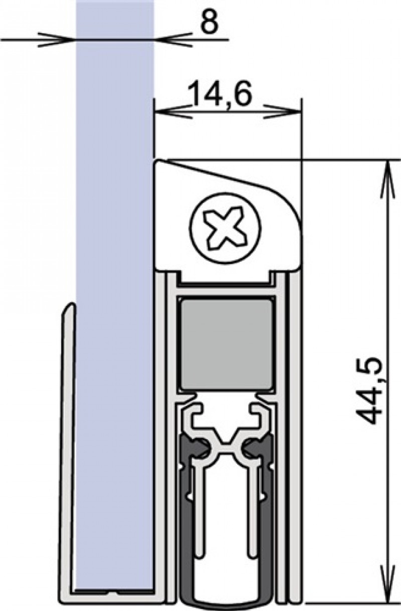 Türdichtung Schall Ex DUO GS/8 Nr.1-408 L.833mm Auslösung 2-seitig silberf.elox. Türdichtung Schall Ex DUO GS/8 Nr.1-408 L.833mm Auslösung 2-seitig silberf.elox.