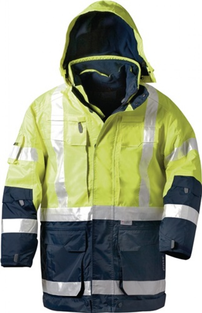 Warnschutz-Parka Gr. L gelb/marine 100% PES ELYSEE Warnschutz-Parka Gr. L gelb/marine 100% PES ELYSEE