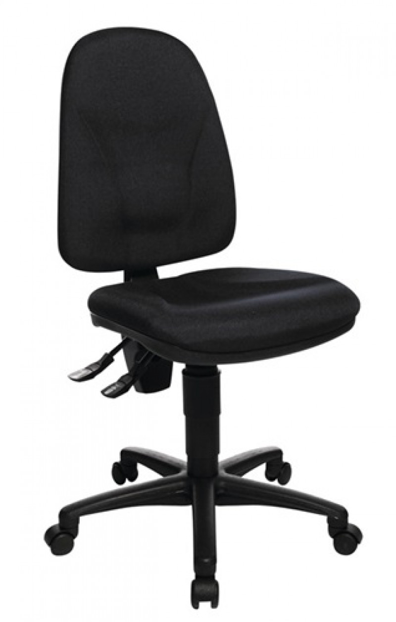 Bürodrehstuhl m.Lendenwirbelstütze schwarz 420-550mm o.Lehnen Trgf.110kg TOPSTAR