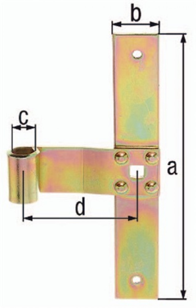 Fensterl.-Mittelb.B.75mm L.200 x 30mm STA galv.gelb verz.ger.