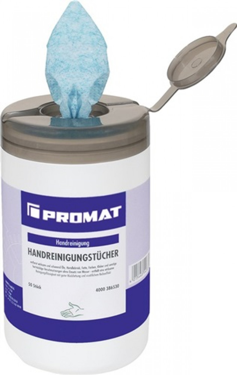 Handreinigungstuch o.Eins.v.Wasser 50 St.1 Box PROMAT