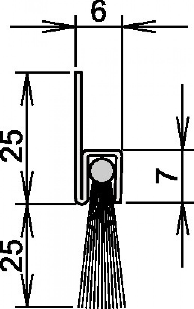 Bürstendichtung L.1000mm Rosshaar mixed Aufschr. Athmer Bürstendichtung L.1000mm Rosshaar mixed Aufschr. Athmer