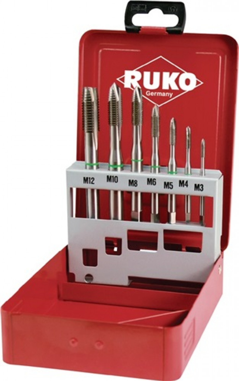 Maschinengewindebohrerset DIN371/376 Form B M3-M12 7tlg.HSS-Co5 Metallkassette Maschinengewindebohrerset DIN371/376 Form B M3-M12 7tlg.HSS-Co5 Metallkassette