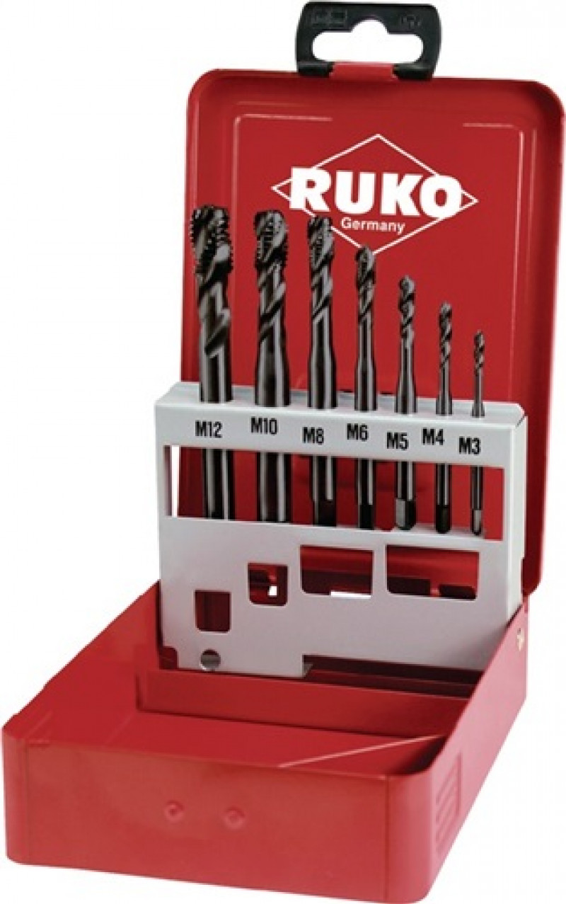 Maschinengewindebohrerset DIN371/376 Form C M3-M12 7tlg.HSS-Co5-VAP Metallkass.