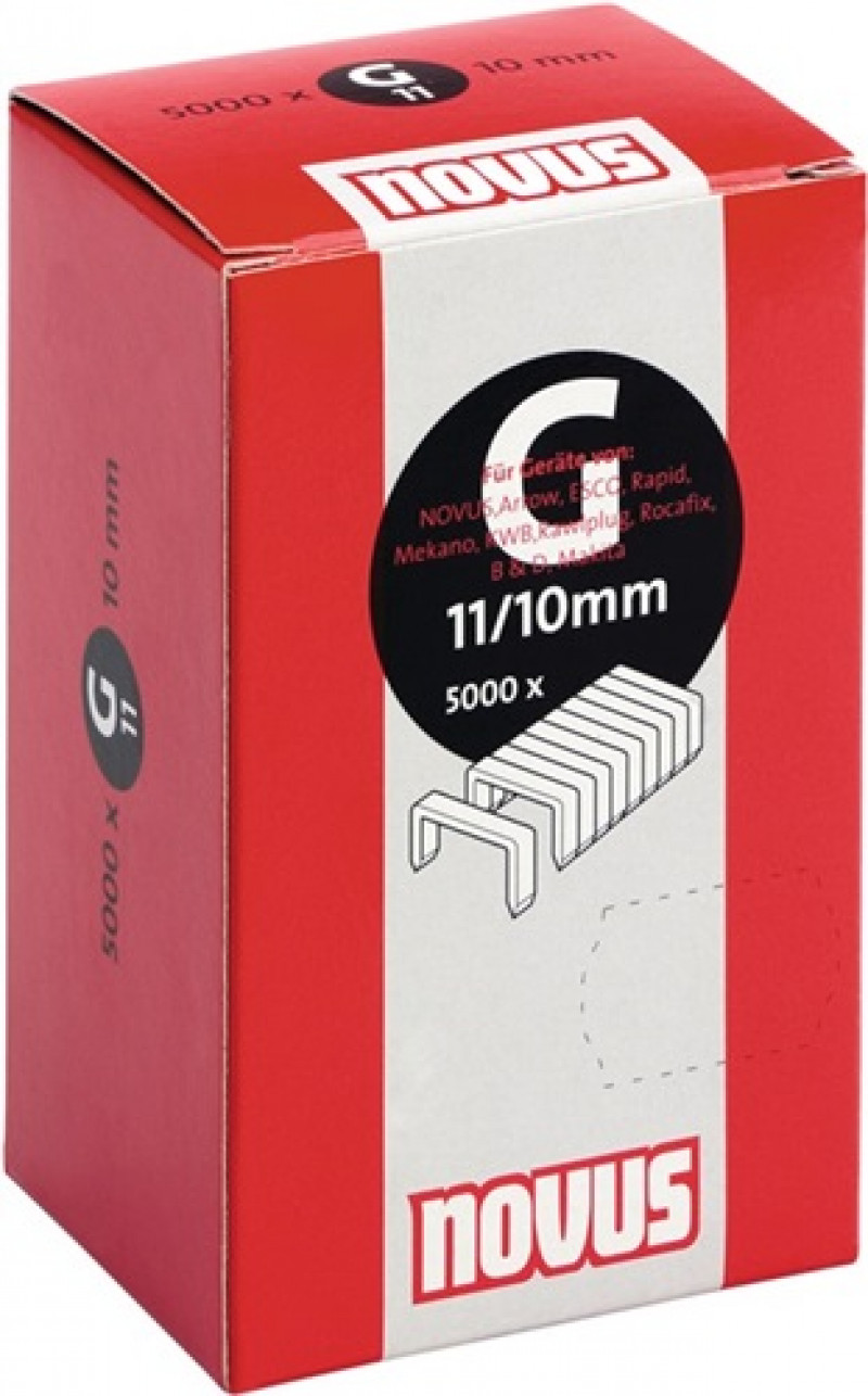 Flachdrahtklammer 11 B10,6xL10mm Draht-B.1,25mm 5000St./Pack.NOVUS