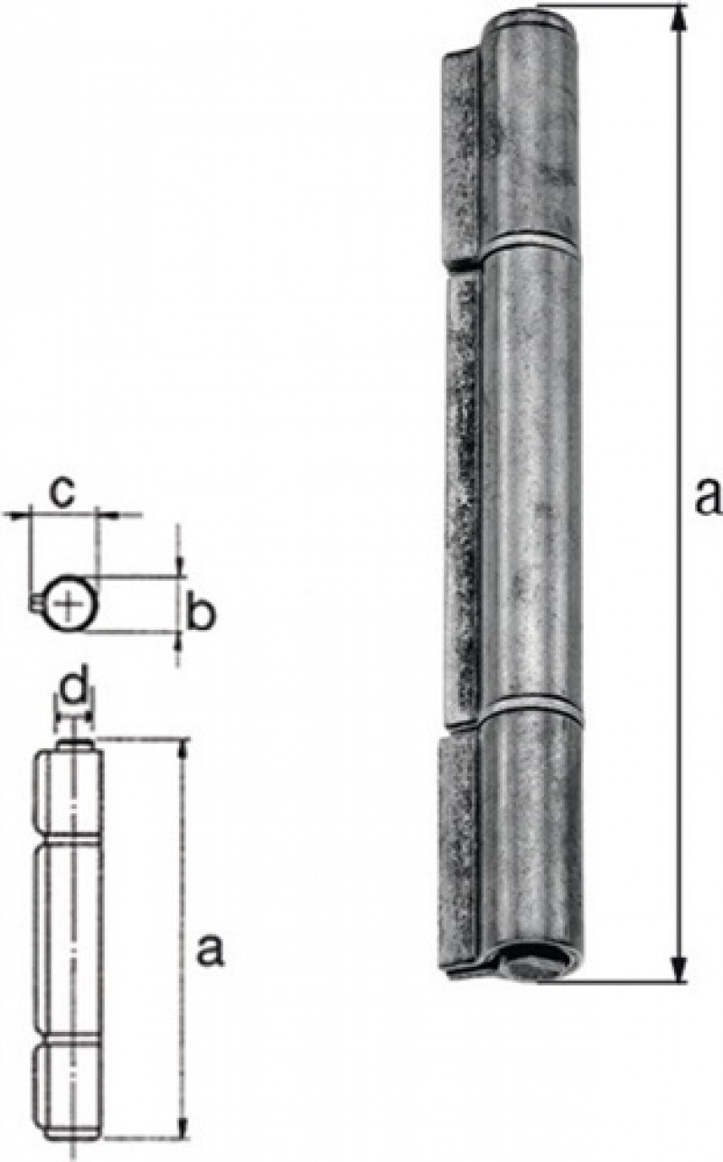 Konstruktionsband 3-tlg. z. Anschweißen STA roh 170/17,5/23,5/12mm Konstruktionsband 3-tlg. z. Anschweißen STA roh 170/17,5/23,5/12mm