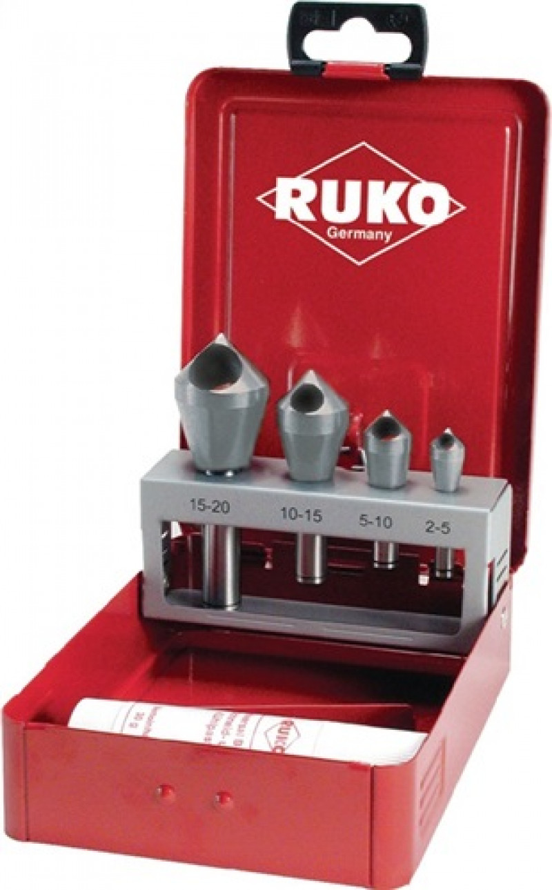 Querlochsenkersatz 2-5/5-10/10-15/15-20mm HSS-Co5 5 tlg. Metallkassette RUKO