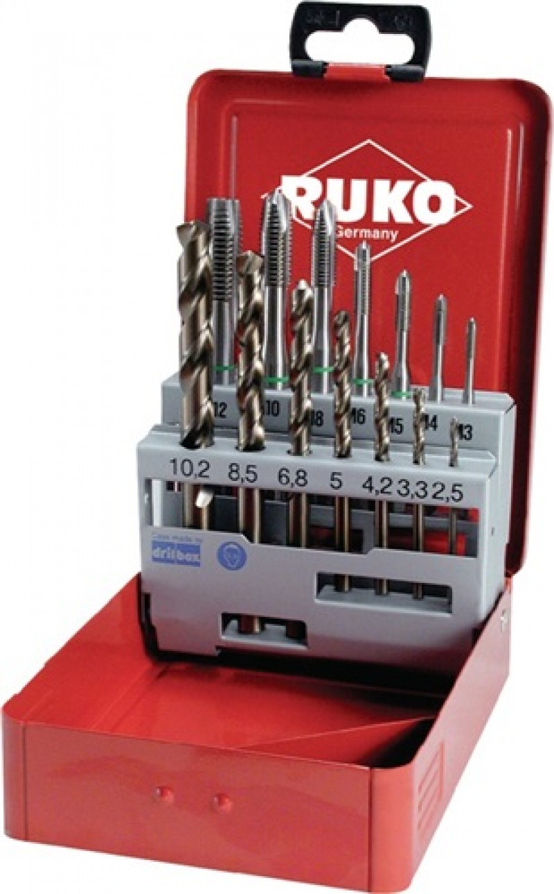 Maschinengewindebohrerset DIN371/376 Form B M3-M12 14tlg.HSS-Co5 Metallkassette Maschinengewindebohrerset DIN371/376 Form B M3-M12 14tlg.HSS-Co5 Metallkassette