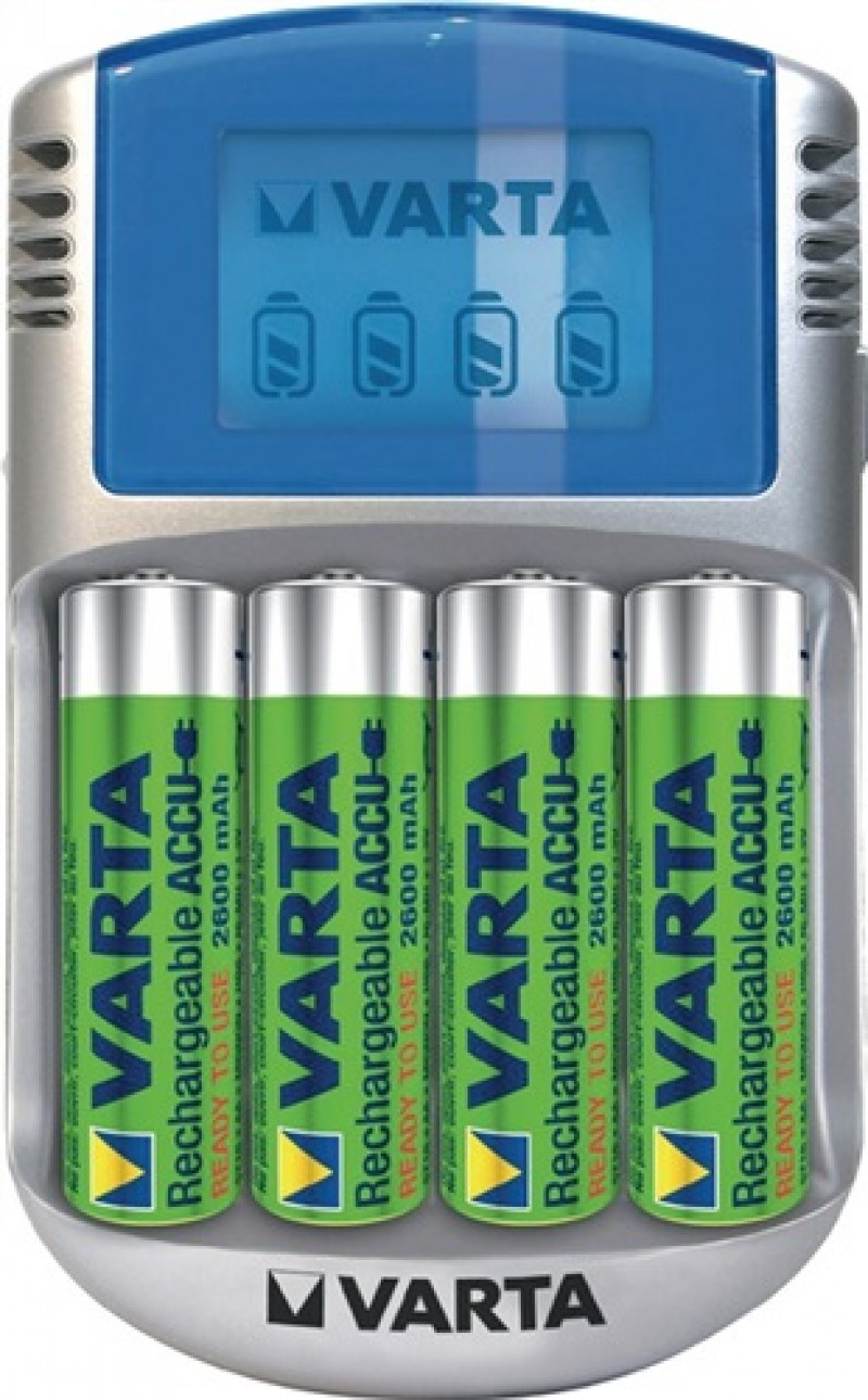 Akkuladegerät LCD Charger f.4 Akkus 4xAA 2600 mAh,12V Adapter,USB Kab.VARTA Akkuladegerät LCD Charger f.4 Akkus 4xAA 2600 mAh,12V Adapter,USB Kab.VARTA