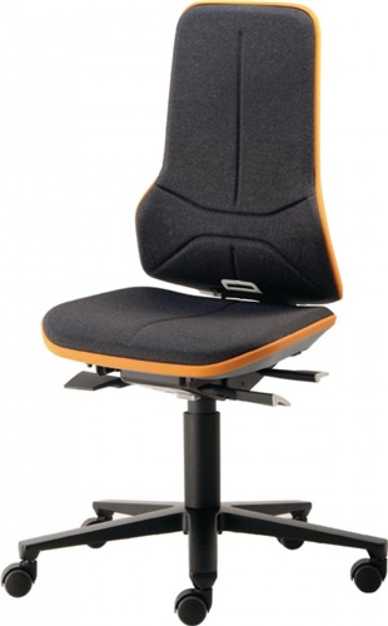 Arbeitsdrehstuhl Neon Rollen o.Polsterelement orange 450-620mm Permanentkontakt Arbeitsdrehstuhl Neon Rollen o.Polsterelement orange 450-620mm Permanentkontakt