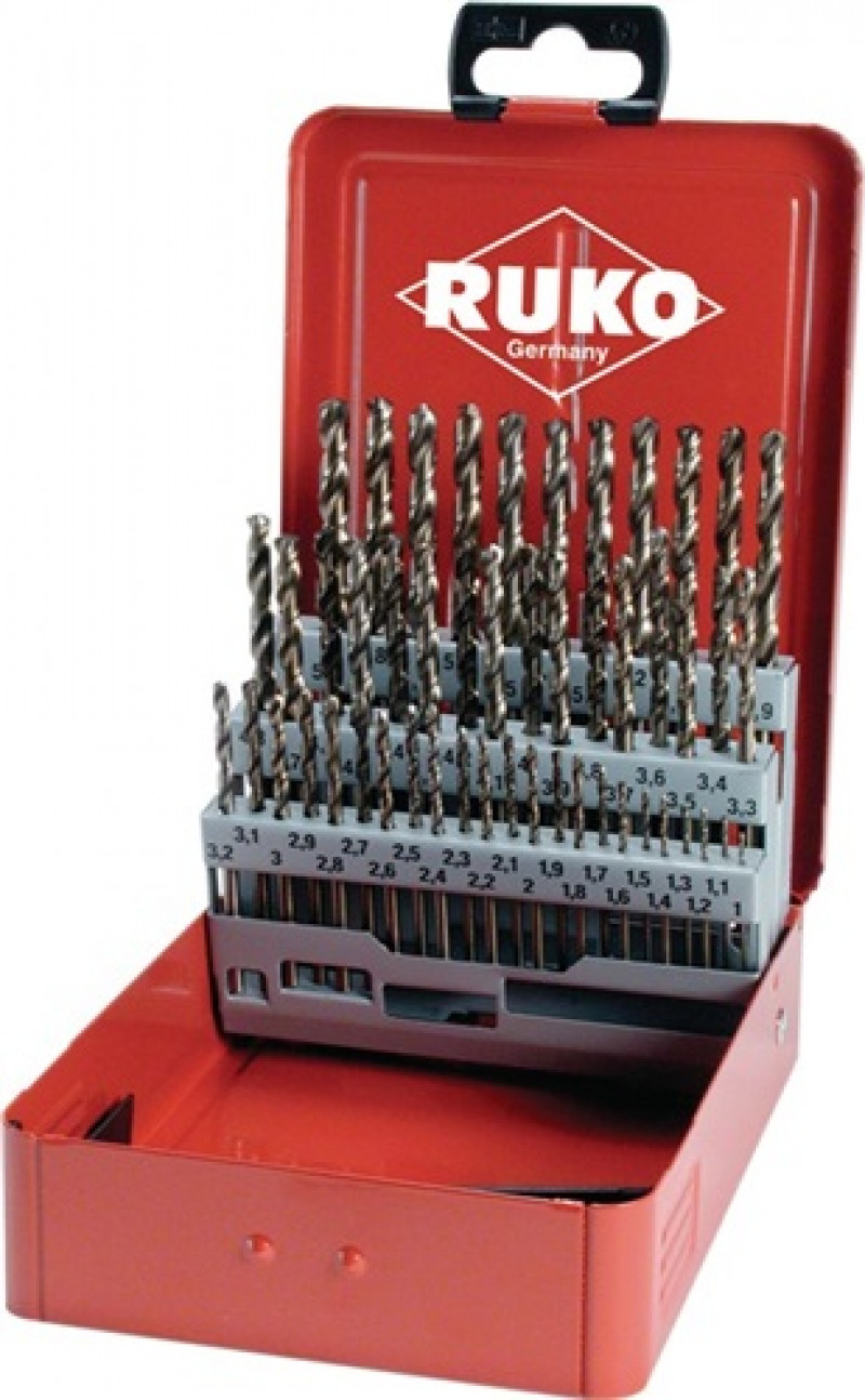 Spiralbohrersatz DIN338 Typ N D.1-5,9x0,1mm HSS-Co5 50tlg.Metallkassette Spiralbohrersatz DIN338 Typ N D.1-5,9x0,1mm HSS-Co5 50tlg.Metallkassette