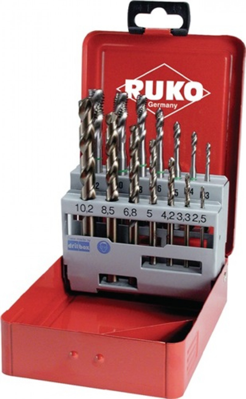 Maschinengewindebohrerset DIN371/376 Form C M3-M12 14tlg.HSS-Co5 Metallkassette Maschinengewindebohrerset DIN371/376 Form C M3-M12 14tlg.HSS-Co5 Metallkassette