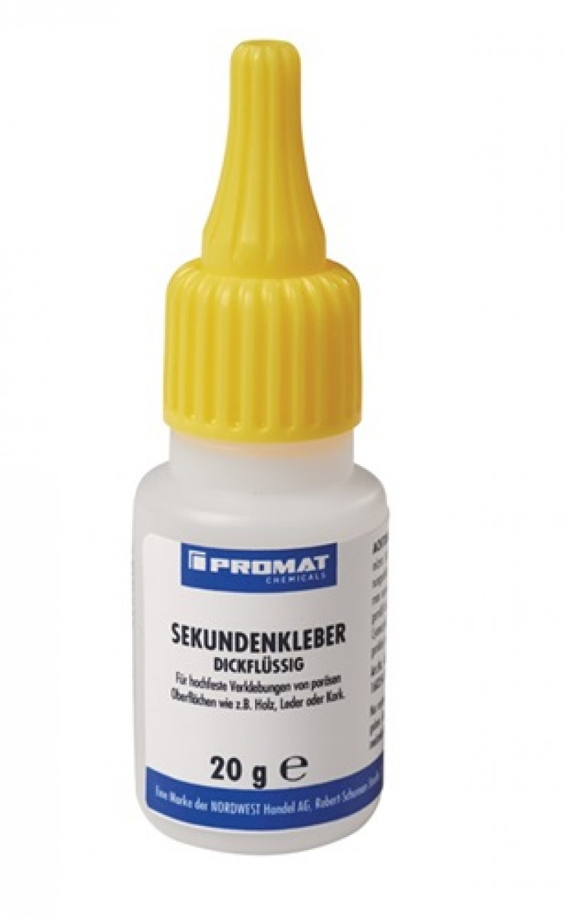 Sekundenkleber dickflüssig 20g farblos Flasche PROMAT CHEMICALS Sekundenkleber dickflüssig 20g farblos Flasche PROMAT CHEMICALS