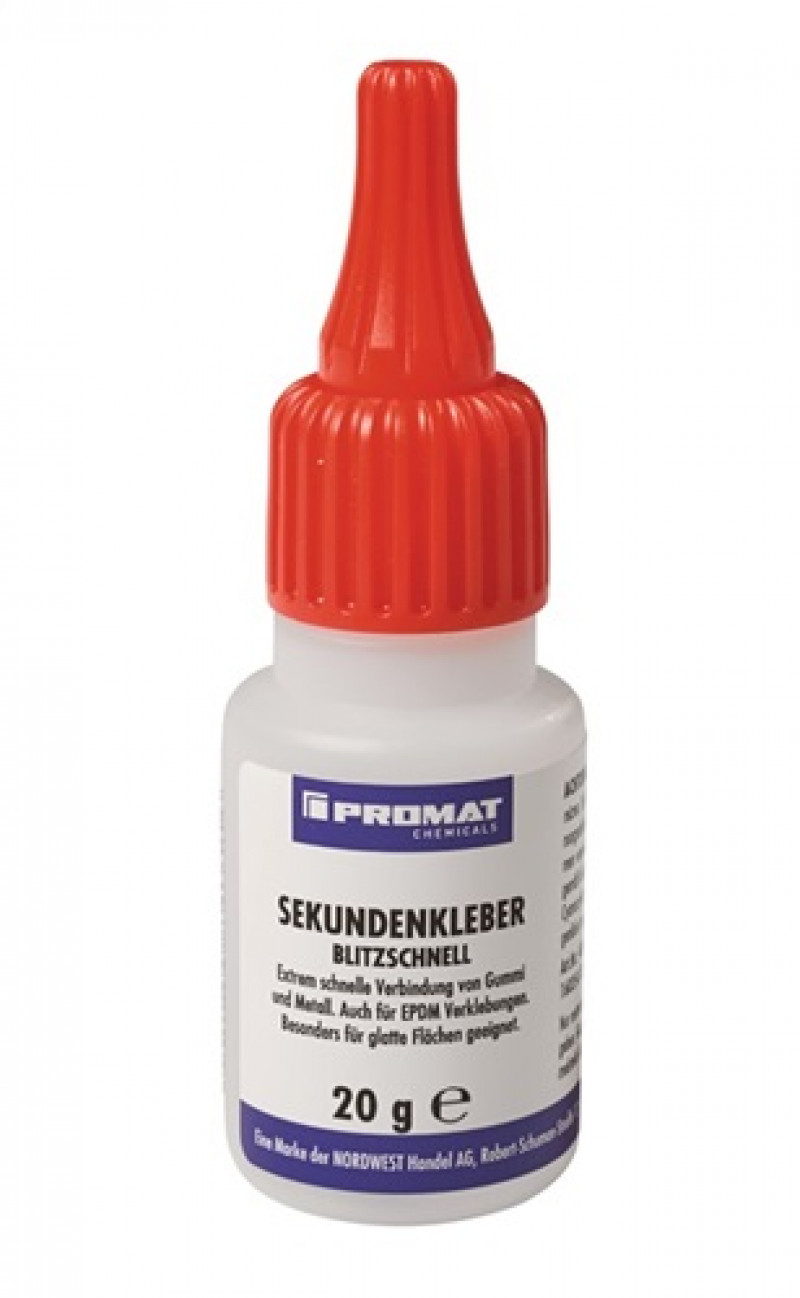 Sekundenkleber blitzschnell 20g farblos Flasche PROMAT CHEMICALS Sekundenkleber blitzschnell 20g farblos Flasche PROMAT CHEMICALS