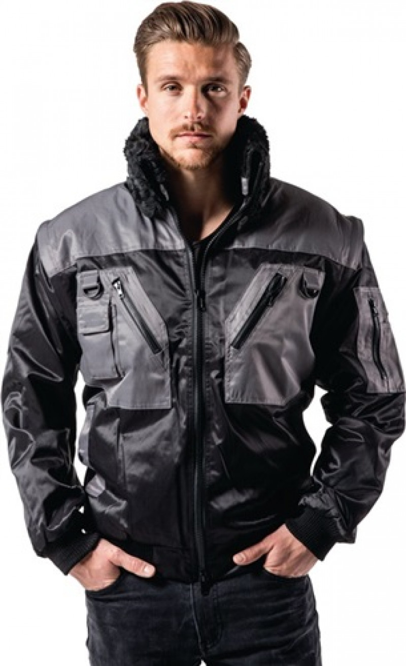 Kombipilotenjacke 4 in 1 PROMAT Gr. M schwarz/grau 60% PES/40% CO