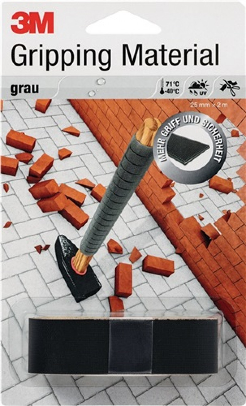 Anti-Rutsch-Klebeband Gripping Material grau L.2 m,B.25mm Rl.3M Anti-Rutsch-Klebeband Gripping Material grau L.2 m,B.25mm Rl.3M