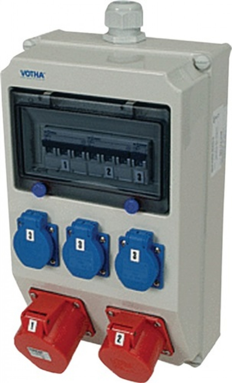 Wandstromverteiler Ku. 1xCEE 16/32A 3Steckdosen 230V 3Sicherungen Wandstromverteiler Ku. 1xCEE 16/32A 3Steckdosen 230V 3Sicherungen