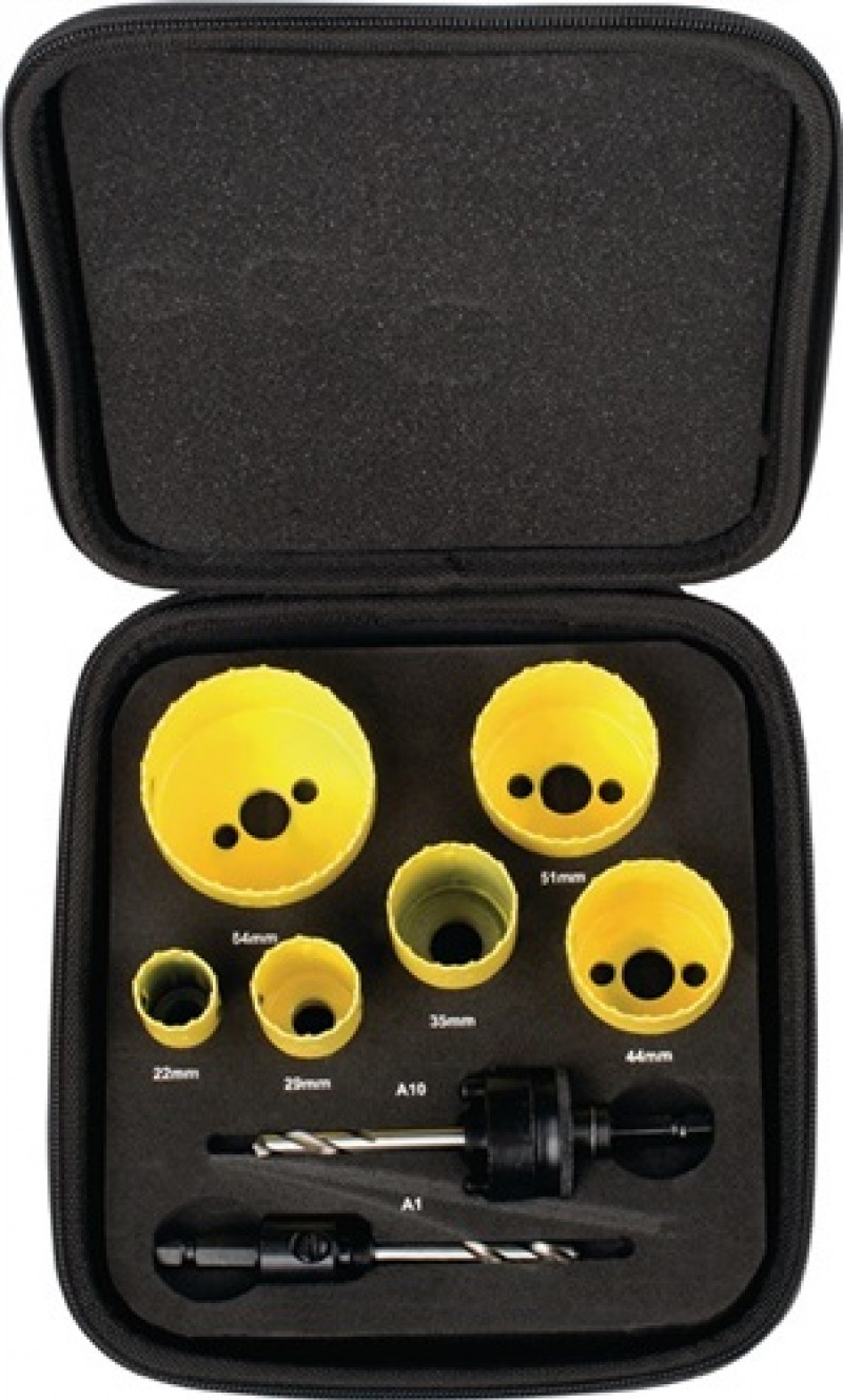 Lochsägensatz fast cut 8-tlg.22-64mm Schnitt-T.41mm HSS-Bi-Metall Lochsägensatz fast cut 8-tlg.22-64mm Schnitt-T.41mm HSS-Bi-Metall