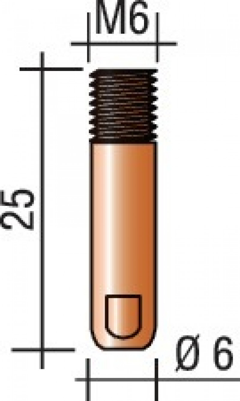Stromdüse Draht-D. 1mm M 6 L.25mm E-Cu TRAFIMET Stromdüse Draht-D. 1mm M 6 L.25mm E-Cu TRAFIMET