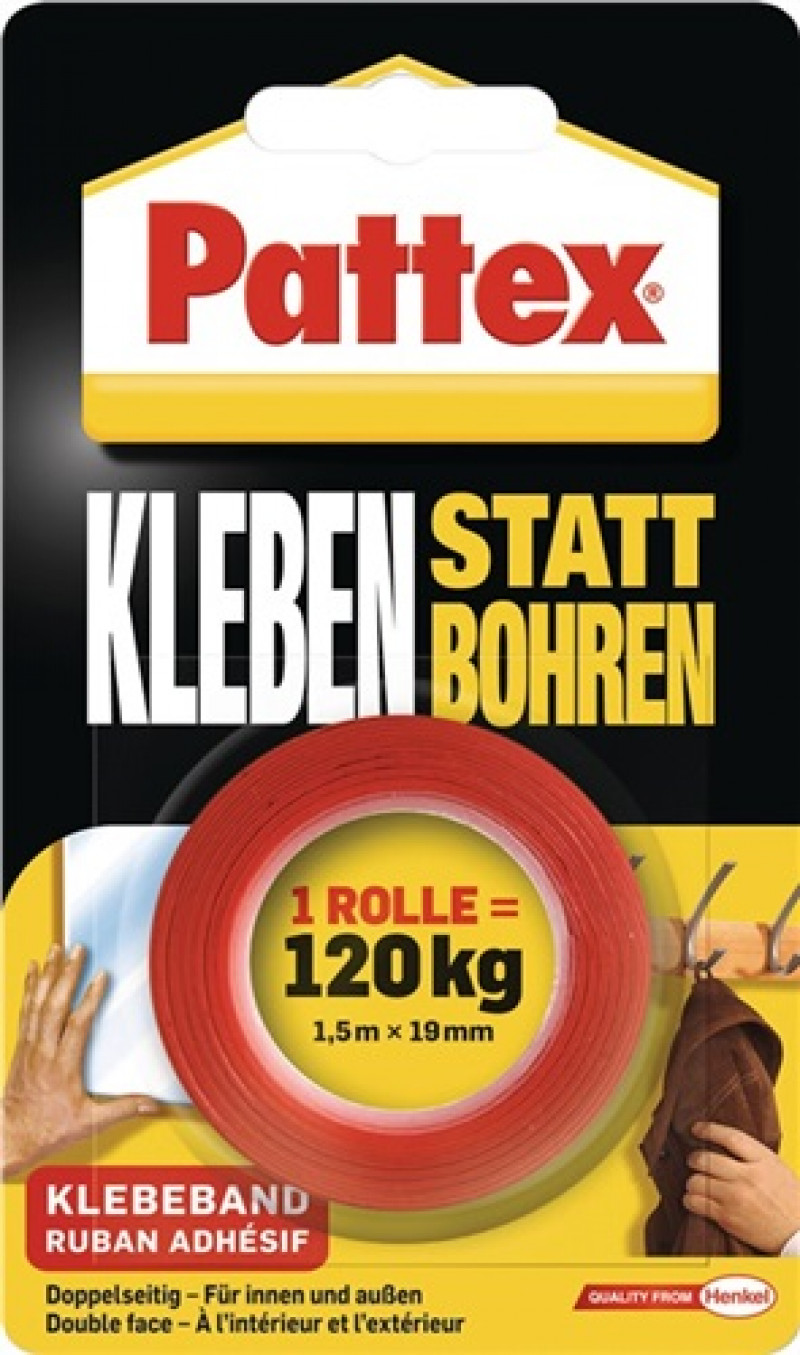 Montageband Kleben statt Bohren transl.L.1,5m B.19mm Rl.PATTEX Montageband Kleben statt Bohren transl.L.1,5m B.19mm Rl.PATTEX