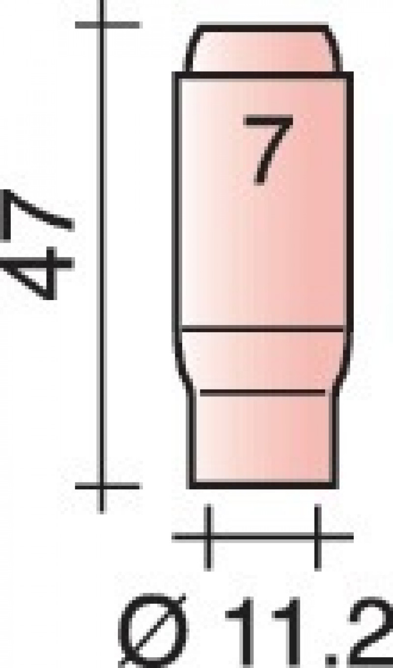 Keramische Gasdüse Stand.D.11,2mm L.47mm TRAFIMET Keramische Gasdüse Stand.D.11,2mm L.47mm TRAFIMET