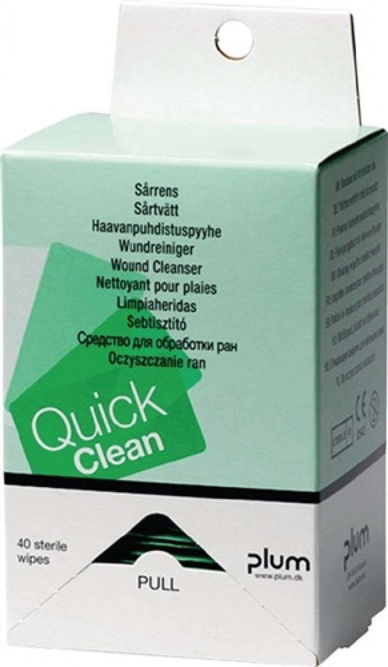 Wundreinigungstuch QuickClean Nachfüllbox f.Erste-Hilfe-Station 40 St./Packung Wundreinigungstuch QuickClean Nachfüllbox f.Erste-Hilfe-Station 40 St./Packung