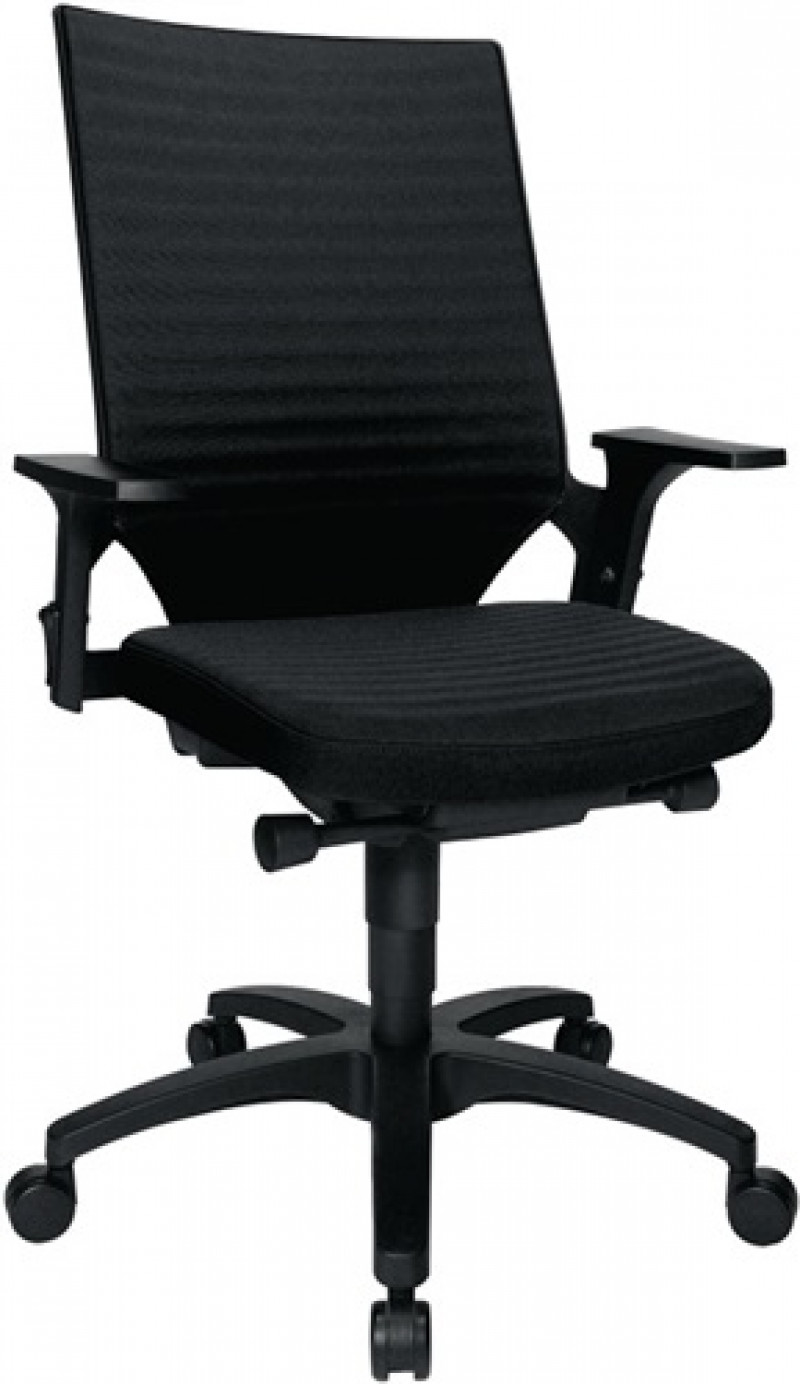 Bürodrehstuhl m.Autosynchrontechnik schwarz 420-550mm m.Lehnen Trgf.110kgTOPSTAR Bürodrehstuhl m.Autosynchrontechnik schwarz 420-550mm m.Lehnen Trgf.110kgTOPSTAR