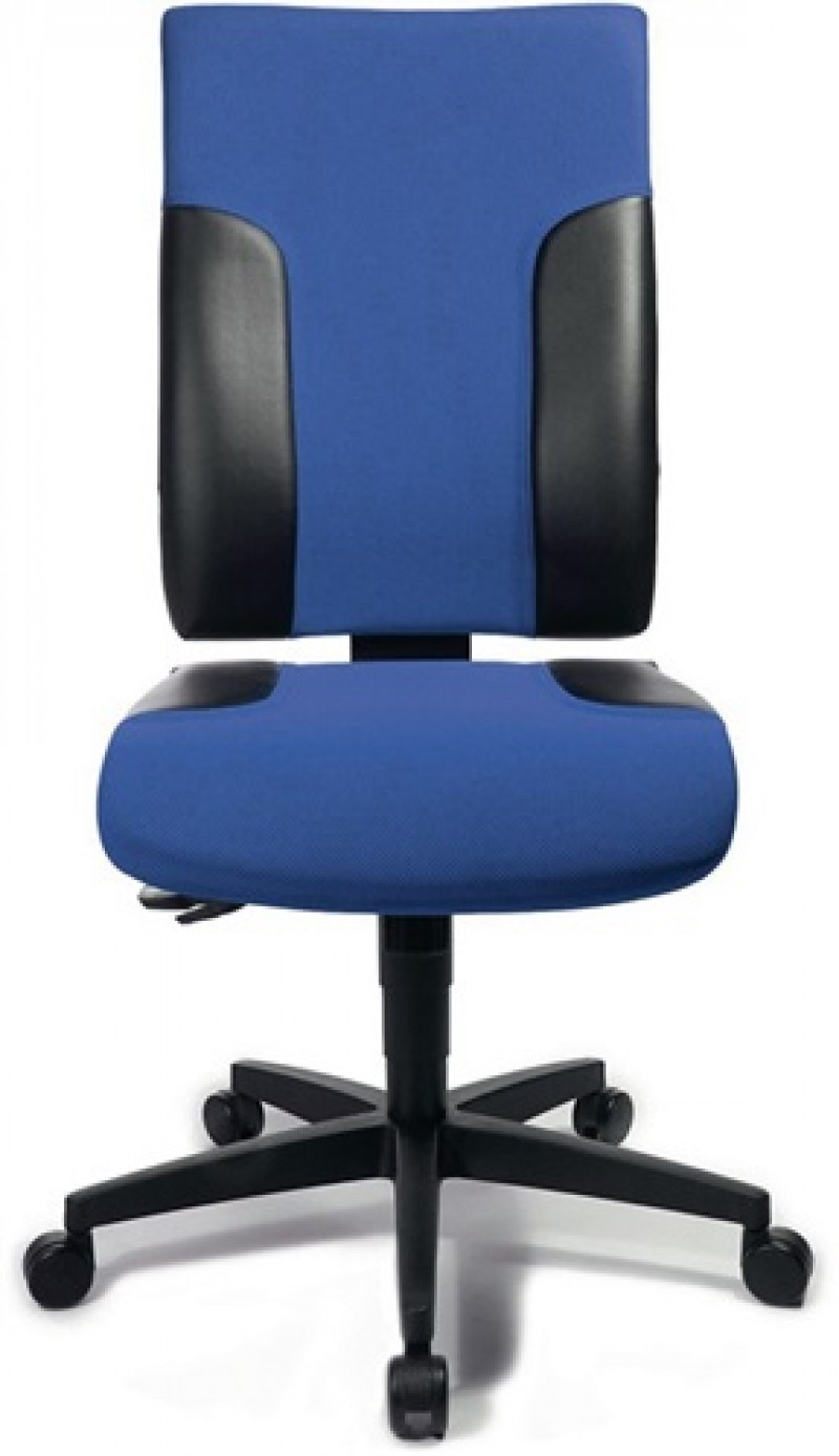 Bürodrehstuhl m.Synchrontechnik blau/schwarz 420-540mm o.Armlehnen Trgf.110kg Bürodrehstuhl m.Synchrontechnik blau/schwarz 420-540mm o.Armlehnen Trgf.110kg