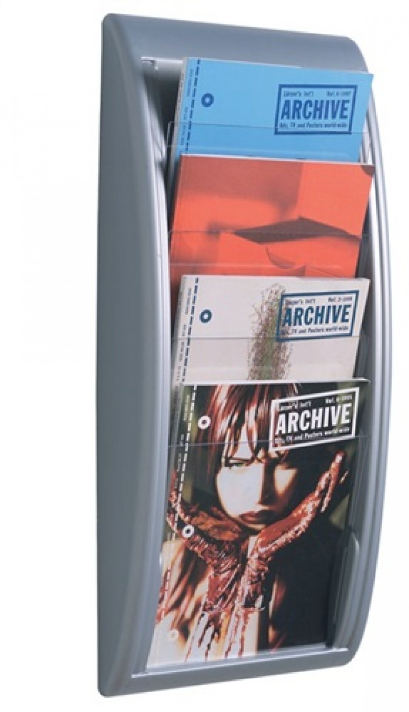 Paperflow Prospekthalter Quick Blick 4061.35 4Fächer aluminium Paperflow Prospekthalter Quick Blick 4061.35 4Fächer aluminium