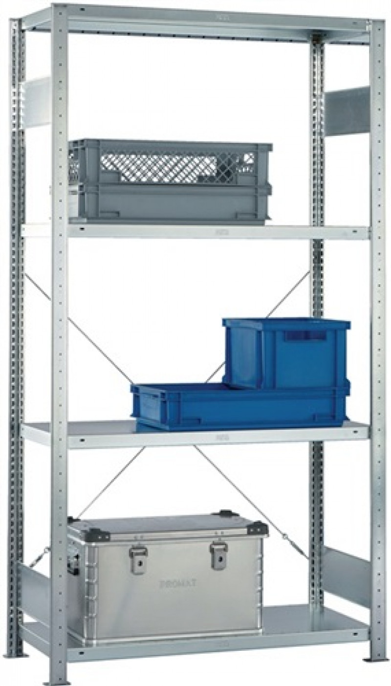 Steckregal H2000xB1000xT300mm Grundr.verz.2Rahmen,4Fbd.Trgf150kg Feldlast 900kg Steckregal H2000xB1000xT300mm Grundr.verz.2Rahmen,4Fbd.Trgf150kg Feldlast 900kg