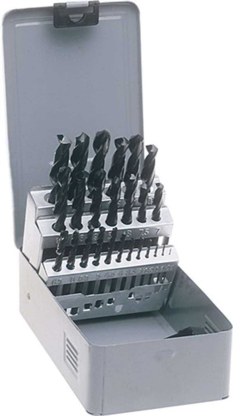 Spiralbohrersatz DIN338 Typ N D.1-10x0,5mm HSS-R 19tlg.Metallkassette Spiralbohrersatz DIN338 Typ N D.1-10x0,5mm HSS-R 19tlg.Metallkassette