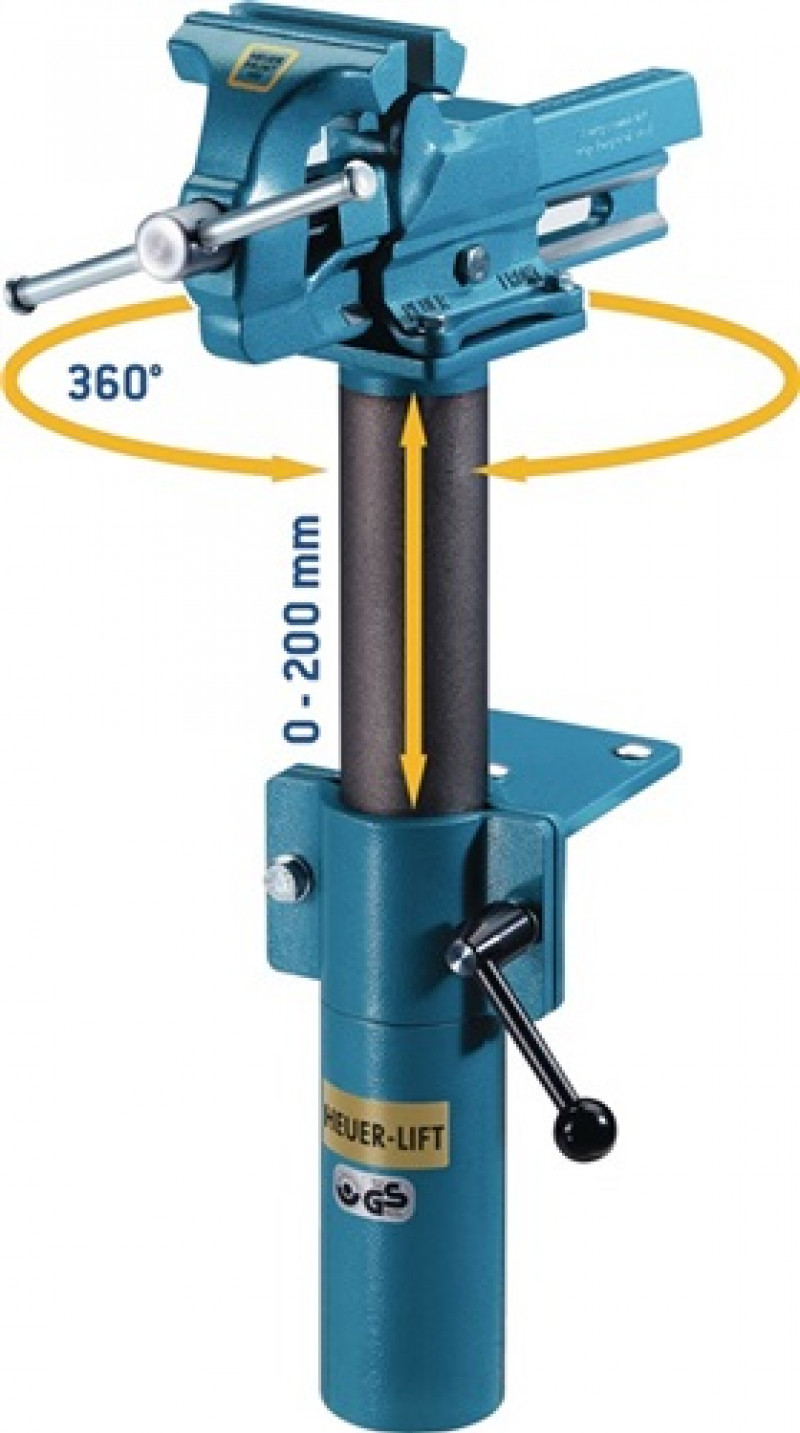 Höhenverstellgerät HEUER Lift f.Backen-B.100mm um 360Grad drehb.HEUER Höhenverstellgerät HEUER Lift f.Backen-B.100mm um 360Grad drehb.HEUER