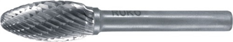 Frässtift Form FLH D.8mm Kopf-L.20mm Schaft-D.6mm HM Verz.KVZ 4 RUKO