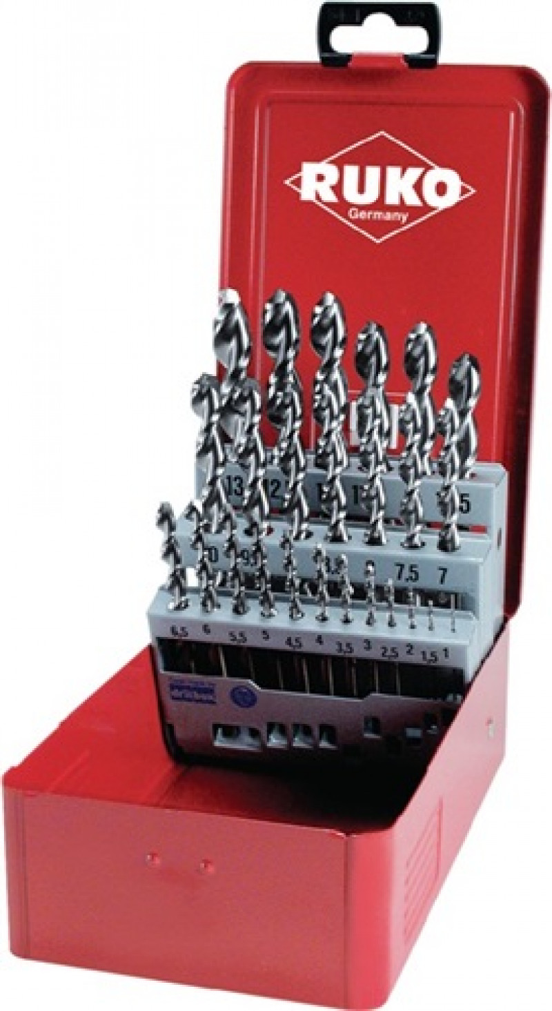 Spiralbohrersatz DIN338 Typ N TL 3000 D.1-13x0,5mm HSS 25tlg.Metallkassette