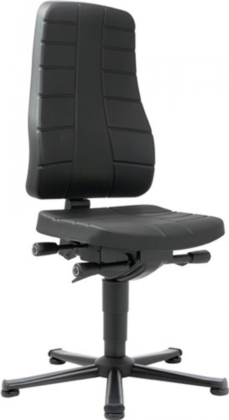 Arbeitsdrehstuhl Highline Bodengleiter Integralschaum schwarz 450-600mm BIMOS Arbeitsdrehstuhl Highline Bodengleiter Integralschaum schwarz 450-600mm BIMOS