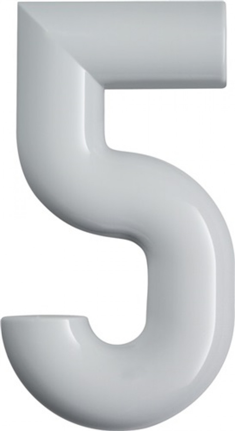 Hausnummer Ziffer 5 Spezial-Polyamid 97 lichtgrau 165mm D.33mm HEWI Hausnummer Ziffer 5 Spezial-Polyamid 97 lichtgrau 165mm D.33mm HEWI