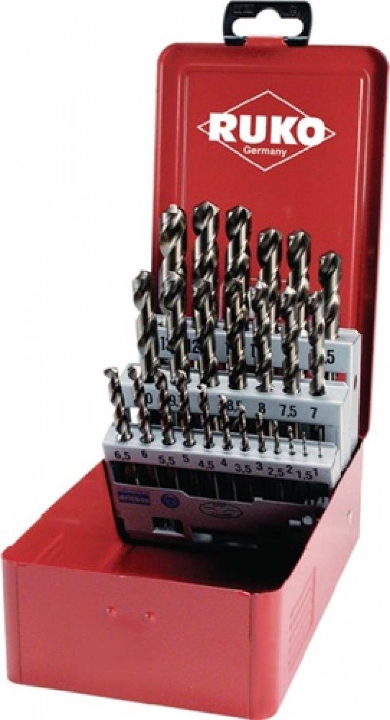 Spiralbohrersatz DIN338 Typ VA D.1-13x0,5mm HSS-Co5 25tlg.Metallkassette Spiralbohrersatz DIN338 Typ VA D.1-13x0,5mm HSS-Co5 25tlg.Metallkassette