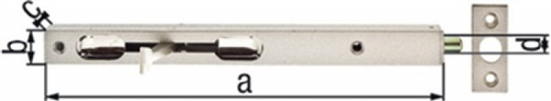 Rohrkantriegel L.220mm B.20mm H.15mm STA silber m.Schließbl. Rohrkantriegel L.220mm B.20mm H.15mm STA silber m.Schließbl.