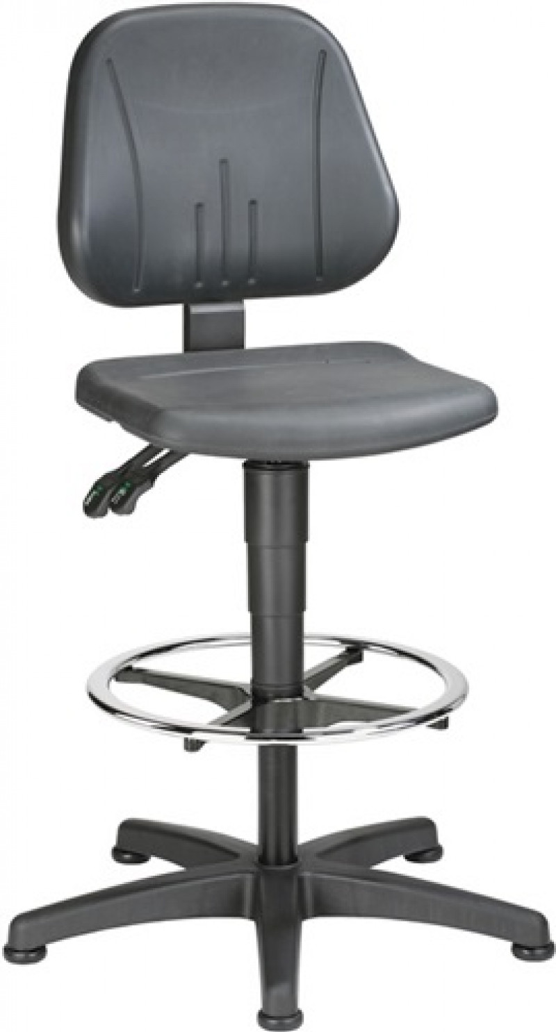 Arbeitsdrehstuhl Unitec Bodengleiter+Fußring Integralschaum schwarz 580-850mm Arbeitsdrehstuhl Unitec Bodengleiter+Fußring Integralschaum schwarz 580-850mm