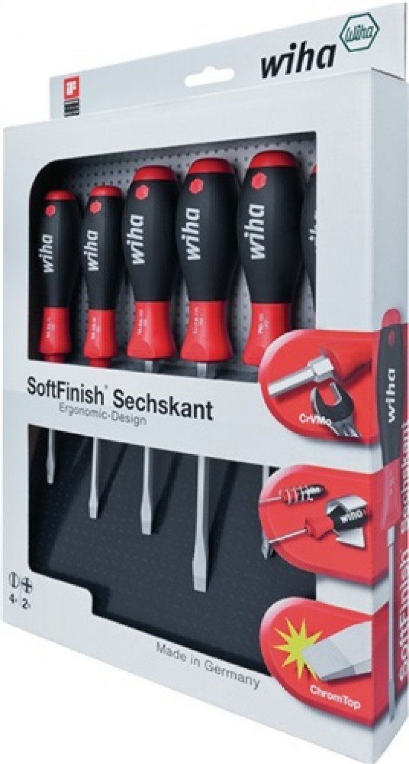 Schraubendrehersatz 6tlg. Schlitz 3,5/4,5/5,5/7PZD 1/2 6KT-Klinge/Ansatz Chrom Schraubendrehersatz 6tlg. Schlitz 3,5/4,5/5,5/7PZD 1/2 6KT-Klinge/Ansatz Chrom