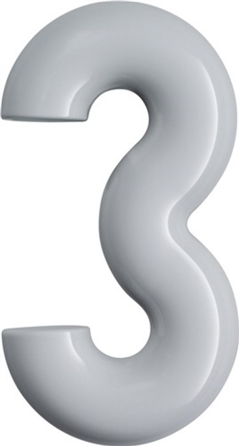 Hausnummer Ziffer 3 Spezial-Polyamid 99 reinweiß 165mm D.33mm HEWI Hausnummer Ziffer 3 Spezial-Polyamid 99 reinweiß 165mm D.33mm HEWI