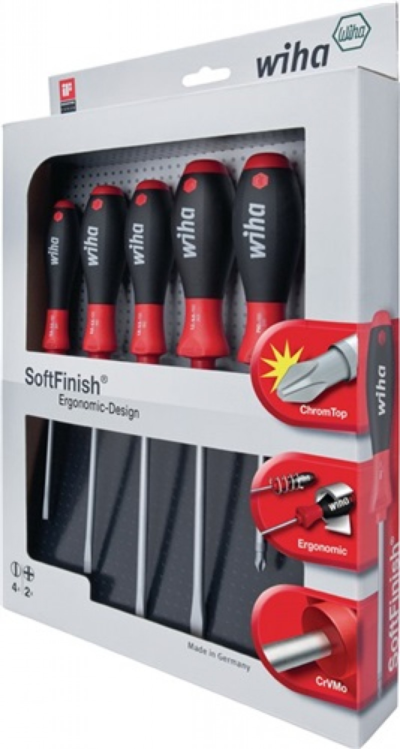 Schraubendrehersatz 6tlg. Schlitz 3,5/4,5/5,5/6,5/PH 1/2 m.Rundklinge Chrom matt Schraubendrehersatz 6tlg. Schlitz 3,5/4,5/5,5/6,5/PH 1/2 m.Rundklinge Chrom matt