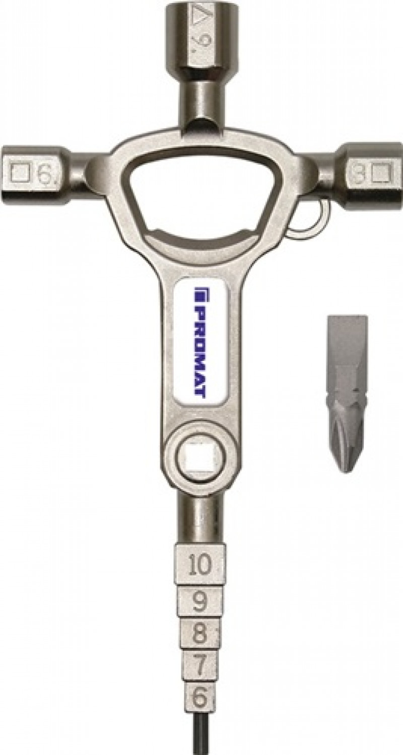 Schaltschrankschlüssel 7 Funktionen integr.Flaschenöffner PROMAT Schaltschrankschlüssel 7 Funktionen integr.Flaschenöffner PROMAT