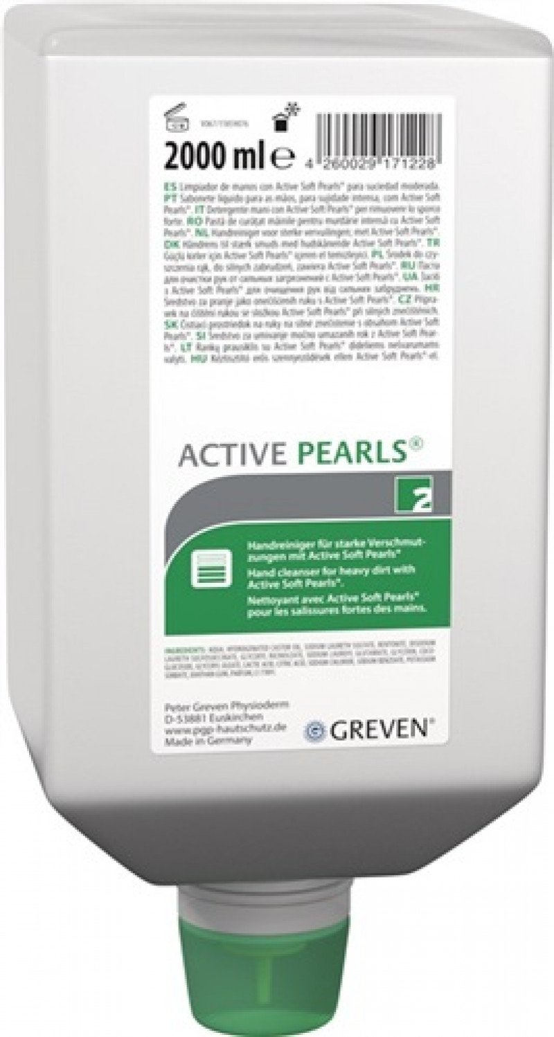 Hautreinigung GREVEN® ACTIVE PEARLS 2l starke Verschmutzung Flasche Hautreinigung GREVEN® ACTIVE PEARLS 2l starke Verschmutzung Flasche